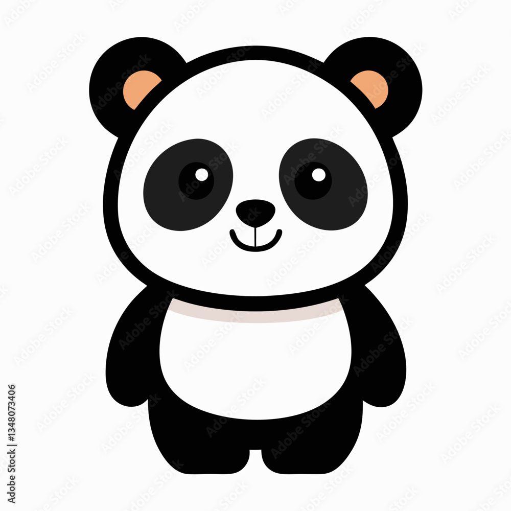 Fototapeta premium Cute vector Chinese panda bear vector on white background.
