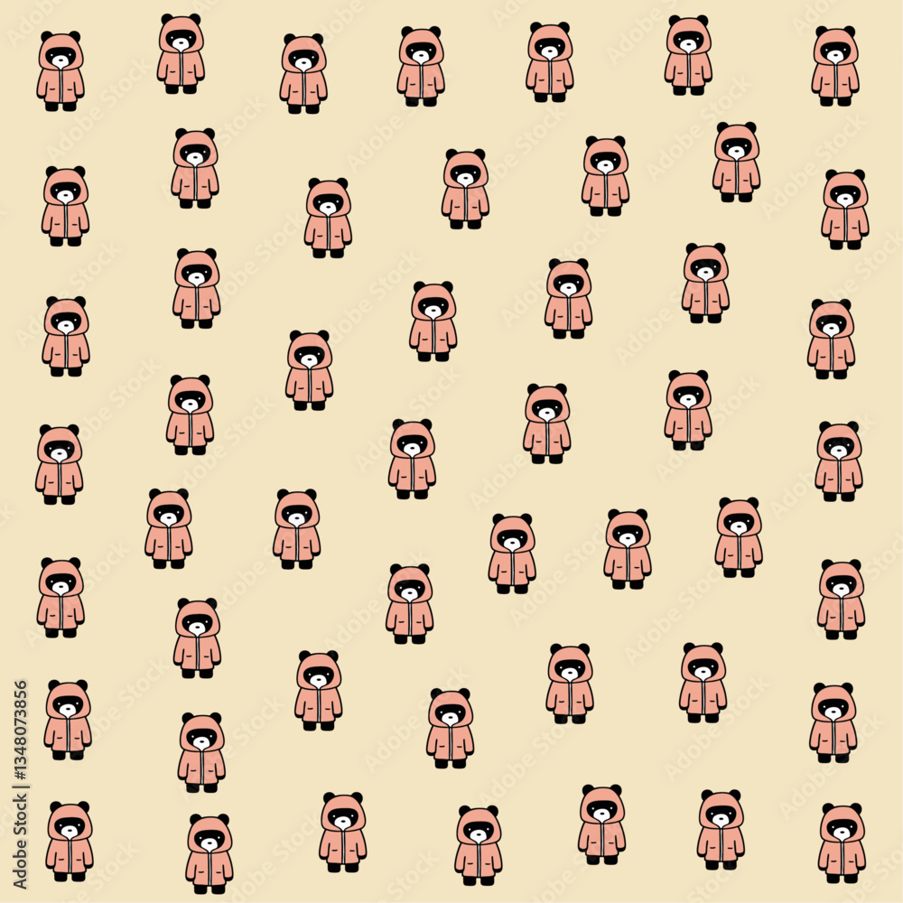 Obraz premium a pattern of a bear with a bow