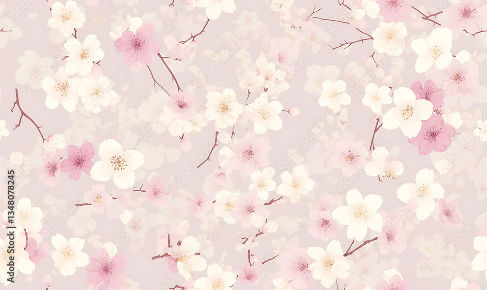 Fototapeta premium Creative 2D Doodle seamless pattern Floral or flower Illustrations