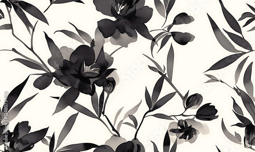 Creative 2D Doodle seamless pattern Floral or flower Illustrations