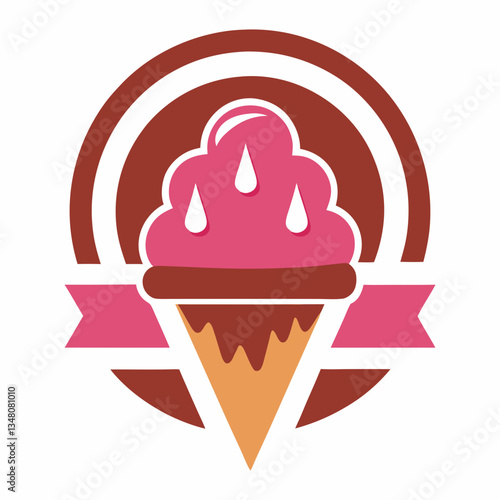 Ice Cream Parlor Logo vector art illustration