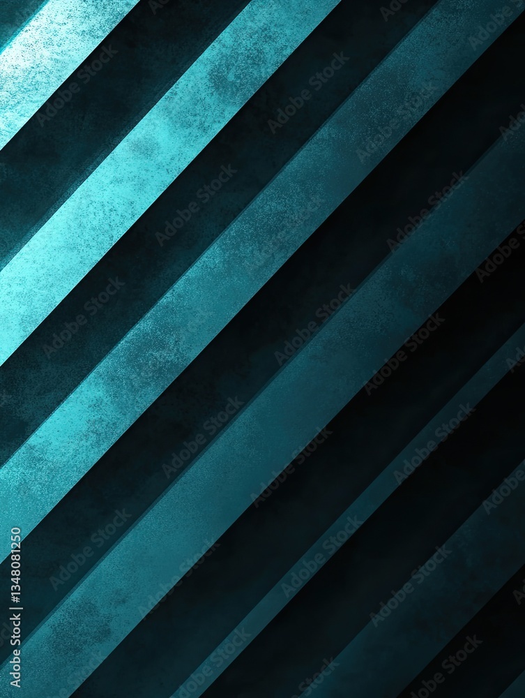 Obraz premium Teal Diagonal Stripes for Grunge Texture.