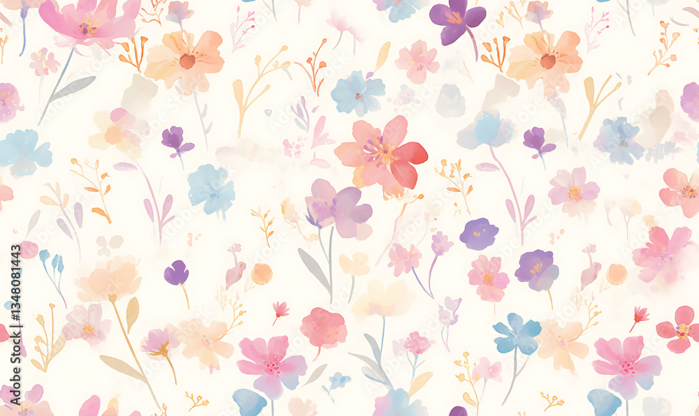 Creative 2D Doodle seamless pattern Floral or flower Illustrations Creative 2D Doodle seamless pattern Floral or flower Illustrations