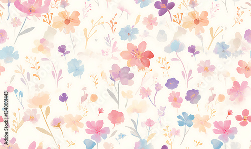Creative 2D Doodle seamless pattern Floral or flower Illustrations