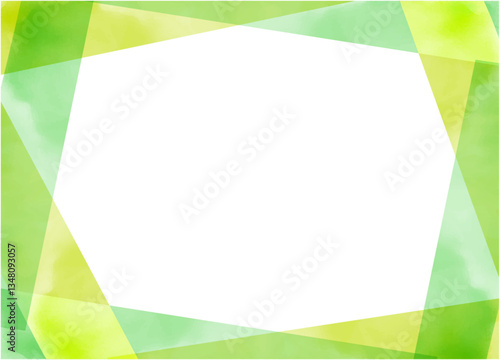 水彩手書きの新緑のフレーム背景