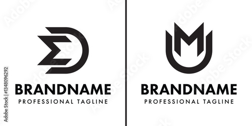 Letters ED or MU Monogram Logo, suitable for any business with ED DE MU UM initials