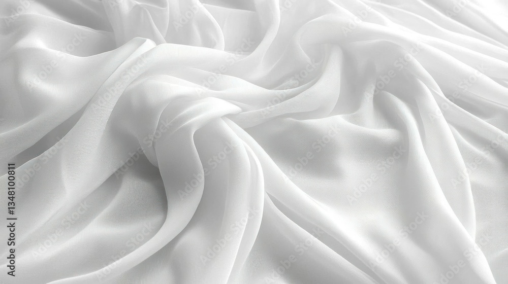 Obraz premium Elegant White Fabric Drape Soft Texture Background