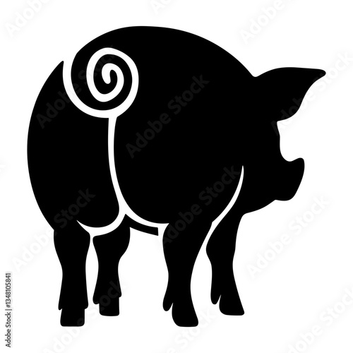 Pig Silhouette from Behind