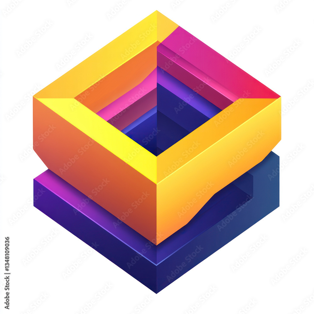 3d render of a colorful cube 3d render of a colorful cube