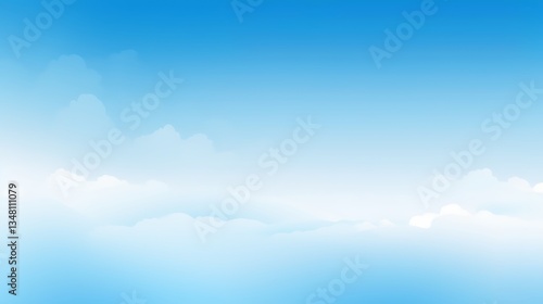 Serene Blue Sky With Fluffy White Clouds