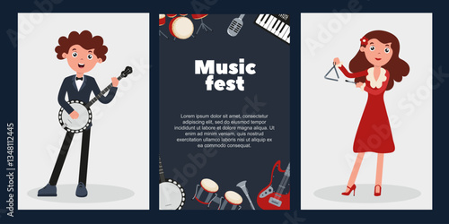 Musicians perform at a lively music festival with various instruments and enthusiastic crowd