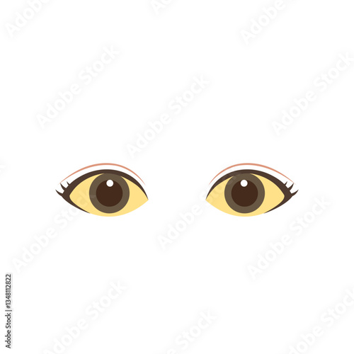 白目に黄疸が出ている両目のイラスト