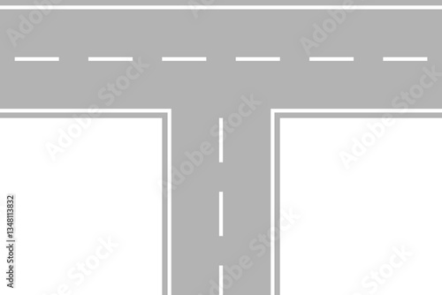 T字路の俯瞰図のイラスト