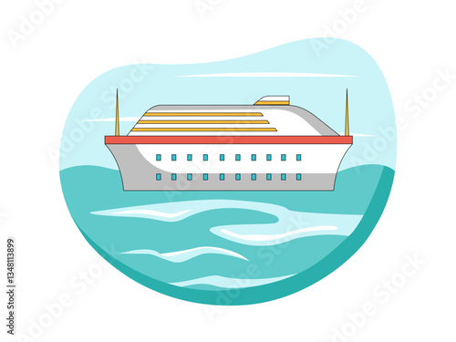 Luxury yacht illustration. Yacht illustration. Flat vector illustration concept