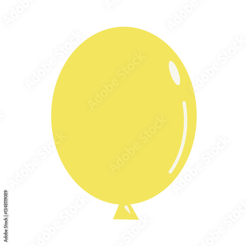 Yellow helium balloon without string. Eid al fitri decoration element