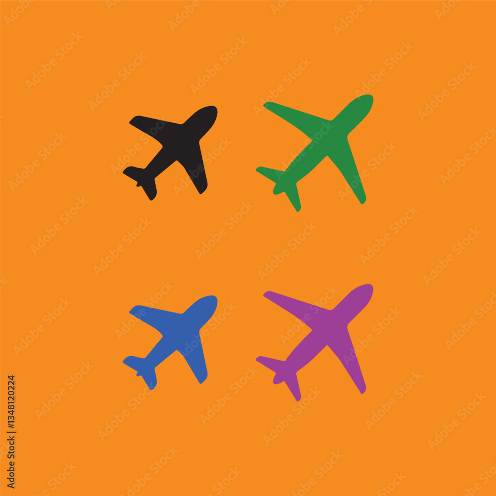 Fototapeta premium colorful plane vector silhouette illustration 