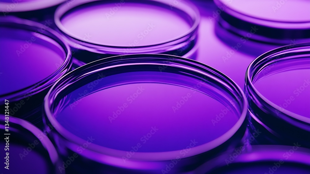 Vibrant arrangement of circular purple glass containers showcasing a stylish modern aesthetic : Generative AI Vibrant arrangement of circular purple glass containers showcasing a stylish modern aesthetic : Generative AI