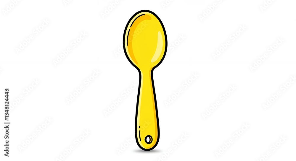 Isolated Yellow Spoon Illustration on White Background for Food Designs Isolated Yellow Spoon Illustration on White Background for Food Designs
