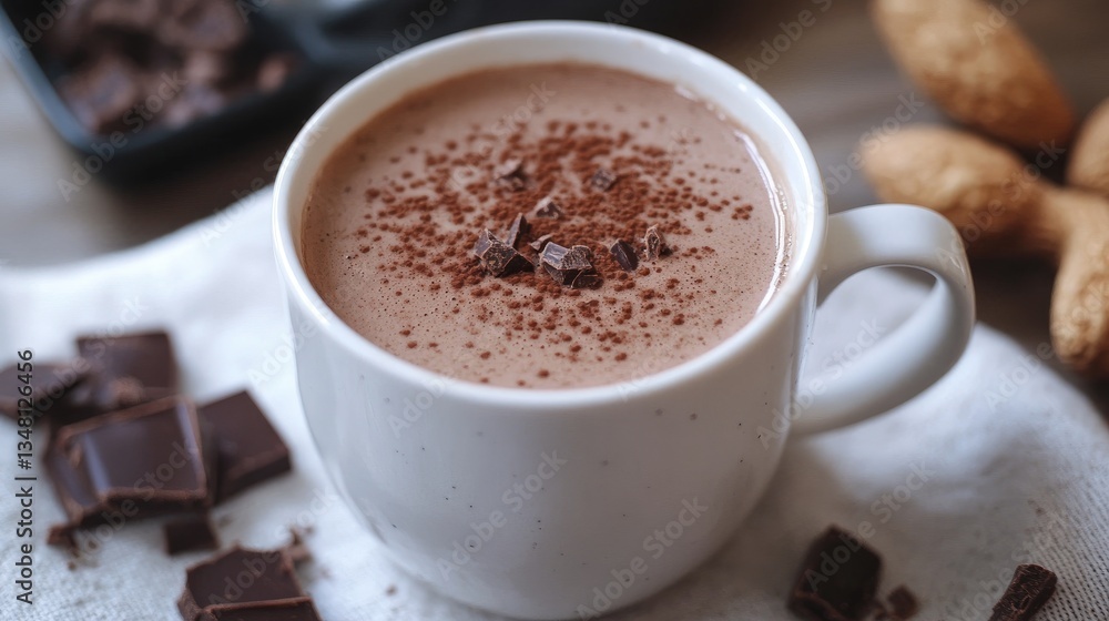 Creamy Hot Chocolate for Cocoa, Peanuts. Creamy Hot Chocolate for Cocoa, Peanuts.