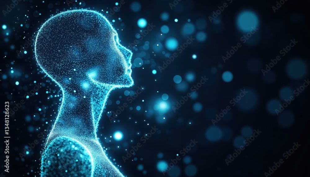 Digital Human Silhouette - Health Tech Data Visualization Digital Human Silhouette - Health Tech Data Visualization