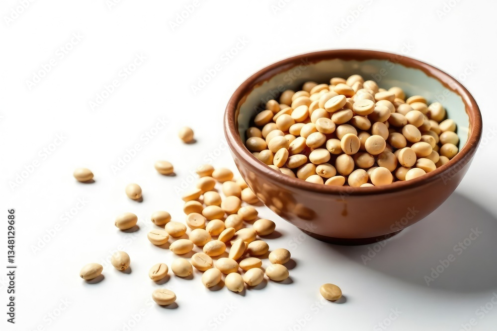 Empty bowl with scattered seeds, white background, healthy lifestyle, seed, natural Empty bowl with scattered seeds, white background, healthy lifestyle, seed, natural