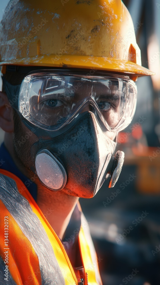 Fototapeta premium Construction Worker in Protective Gear
