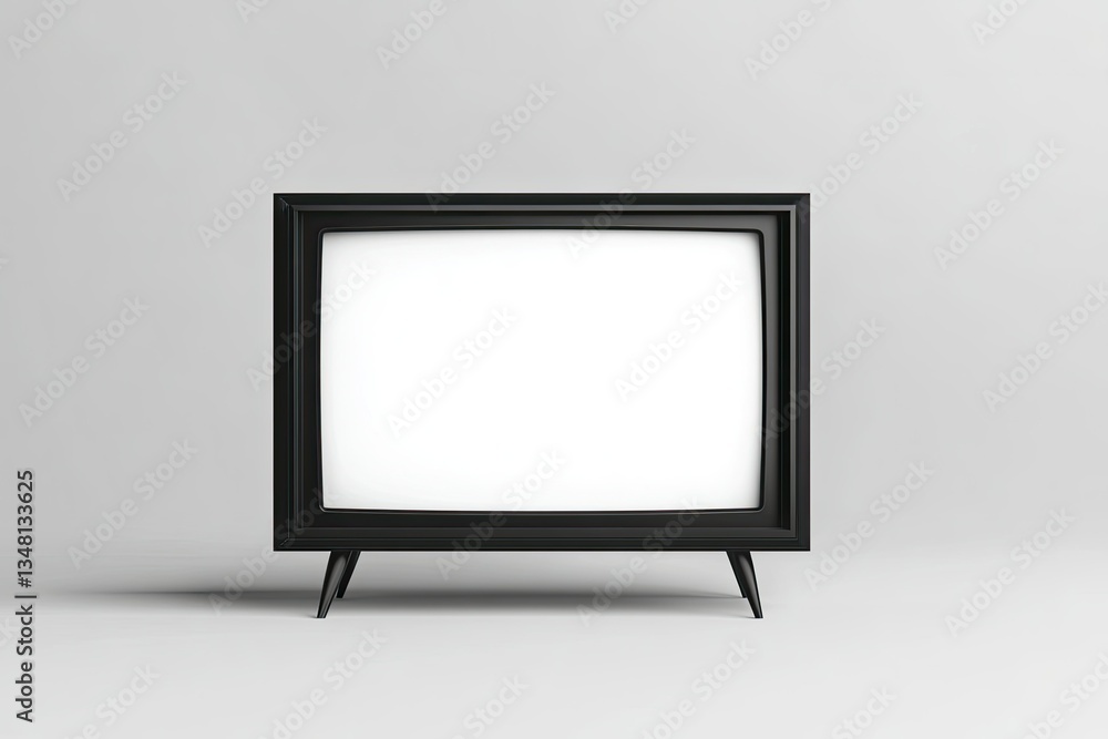 Sharp Picture of 3D Rendering Television on White Background Sharp Picture of 3D Rendering Television on White Background