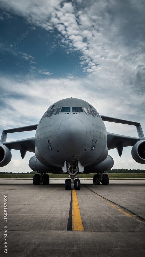Large military cargo plane on a special mission Large military cargo plane on a special mission