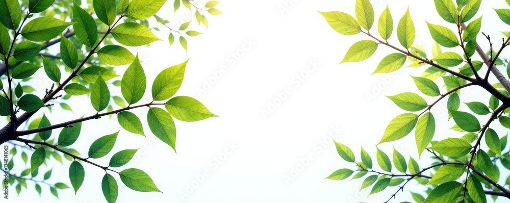 Naklejka premium Isolated branches on white background with light and shadow effects, simple, forest