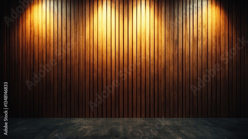 Wood Panel Room, Spotlight, Empty Space