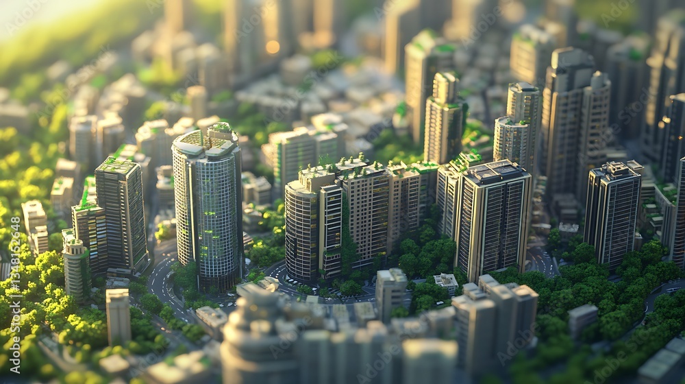 Obraz premium Eco-Friendly Metropolis: A Vision of Sustainable Urban Design