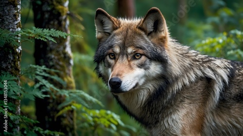 Majestic Kenai Peninsula Wolf Stepping Out from the Coastal Forest into Open Terrain