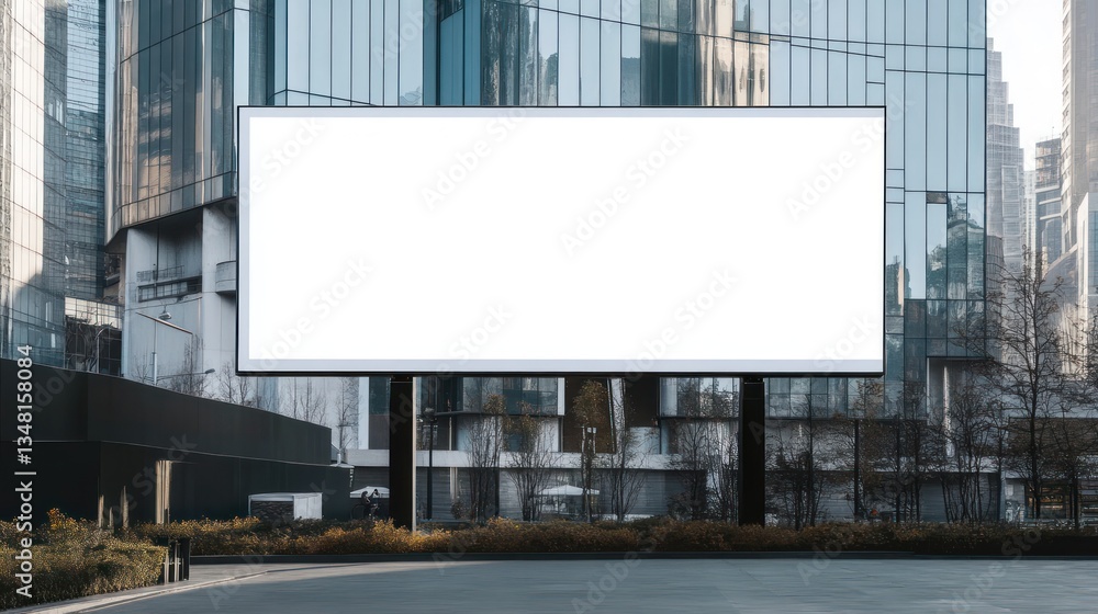 Blank Billboard in Modern City Setting: A Perfect Advertising Space Blank Billboard in Modern City Setting: A Perfect Advertising Space