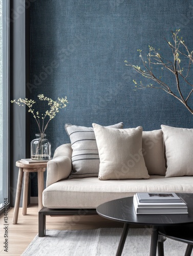Modern living room with neutral tones