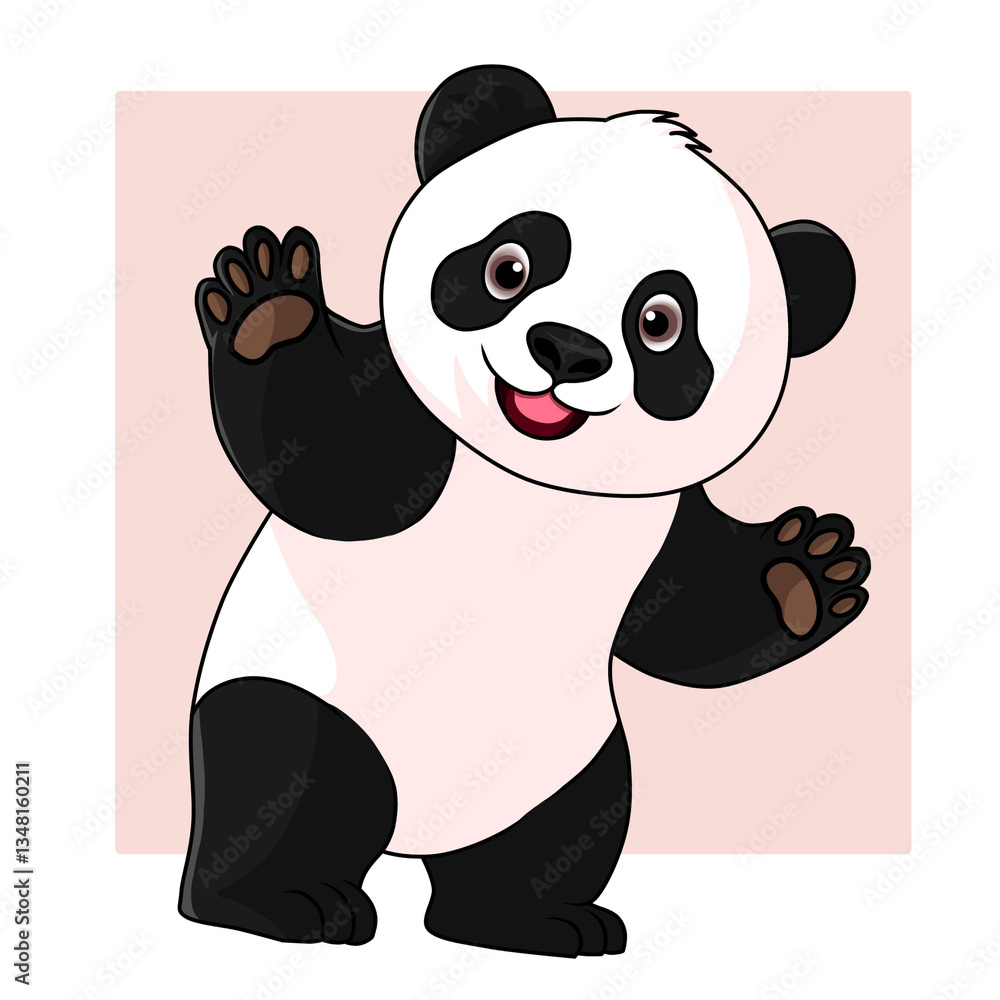 Obraz premium panda with a blank sign