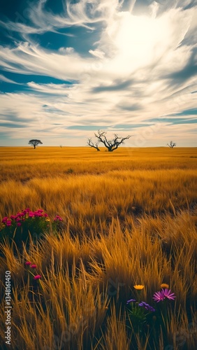 Timeless Serenity in a Golden Landscape