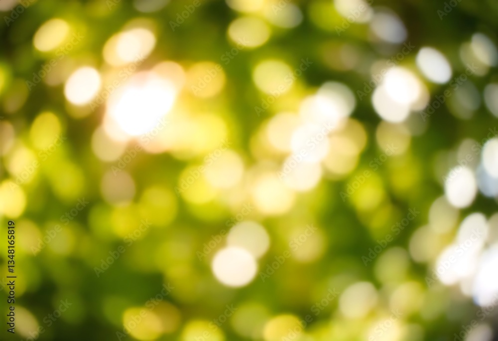 Obraz premium Generative AI, Abstract Sunlit Canopy with Bokeh, a Serene and Natural Ambiance