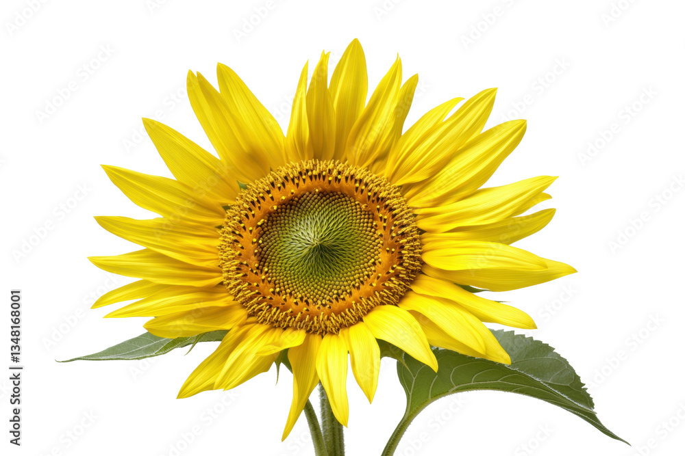 Fototapeta premium Vibrant Sunflower in Full Bloom Against a Transparent Background Capturing Natural Beauty