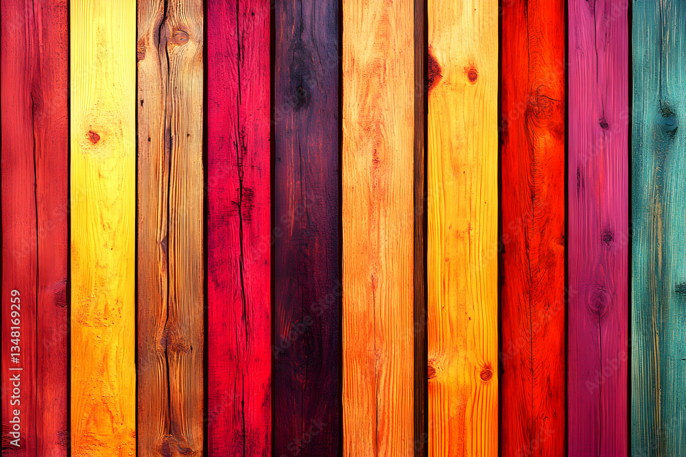 Vibrant rainbow colored wood planks background texture. Perfect for design projects needing a colorful, rustic feel. Vibrant rainbow colored wood planks background texture. Perfect for design projects needing a colorful, rustic feel.