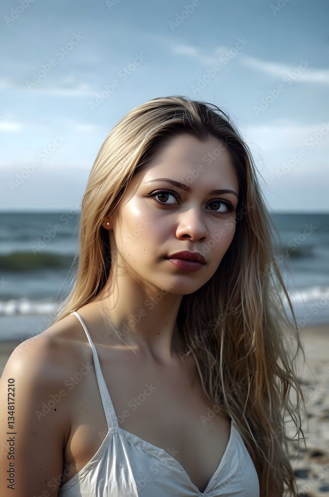 Beautiful woman in the beach Beautiful woman in the beach