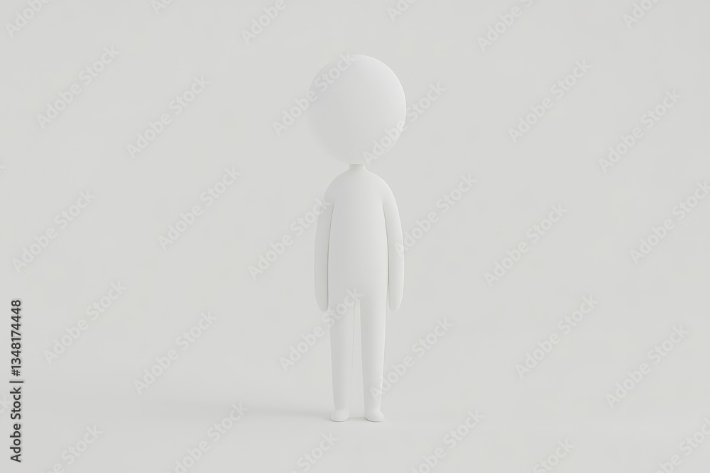 Simple white 3D character model Simple white 3D character model