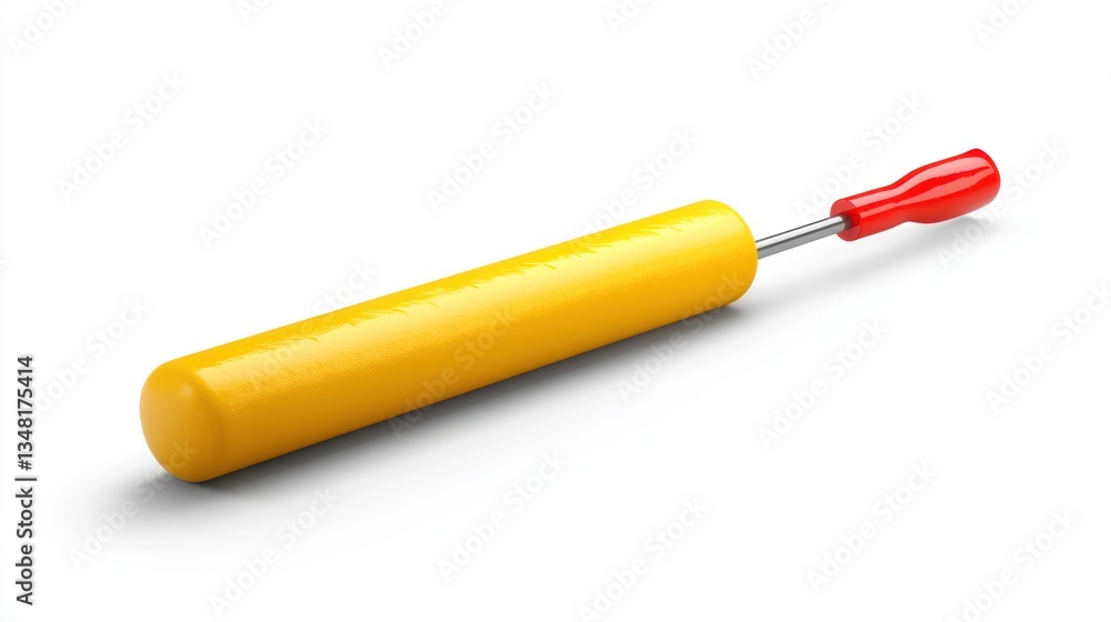 Fototapeta premium Yellow and red tool, likely a screwdriver