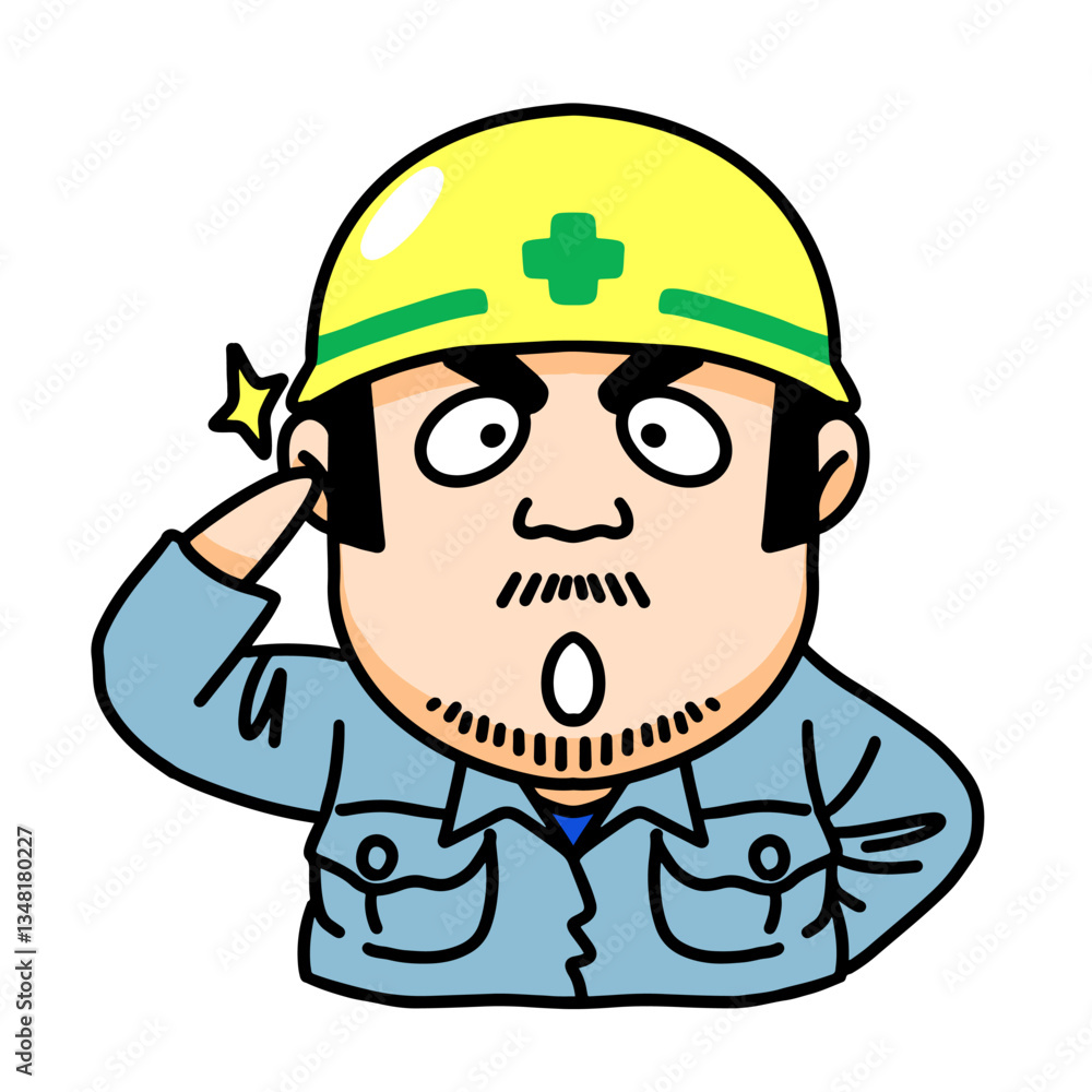 Illustration Artwork Warning Construction Worker Sign Mascot Cartoon Japanese Drawing Helmet Road Repair Cone Warning Anime Manga Illustration Artwork Warning Construction Worker Sign Mascot Cartoon Japanese Drawing Helmet Road Repair Cone Warning Anime Manga