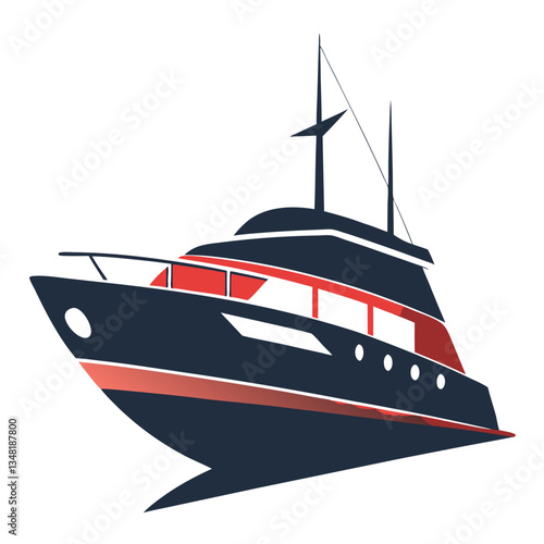High-End Yacht Silhouette for Marine Themes