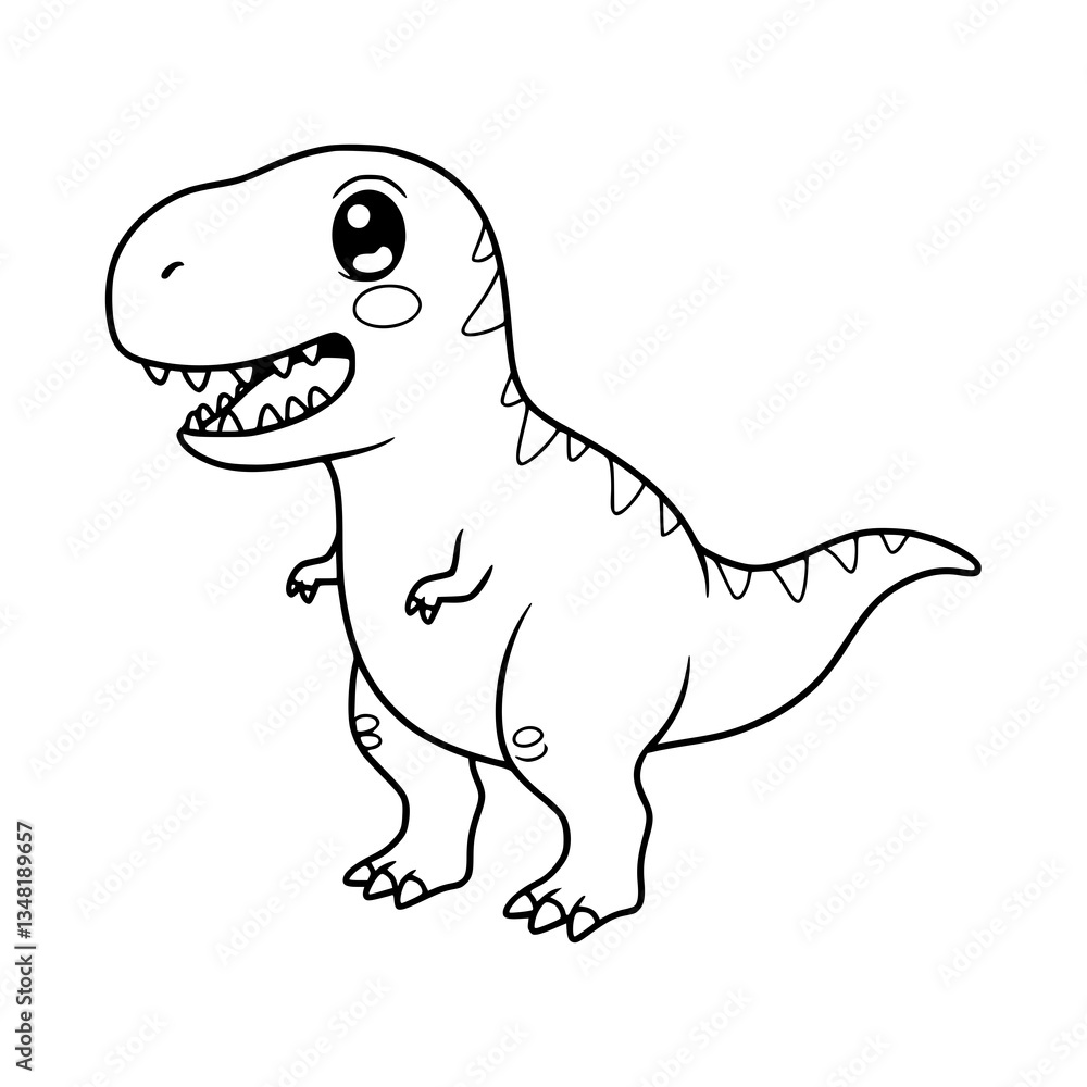 Fototapeta premium Dinosaur drawing for coloring book