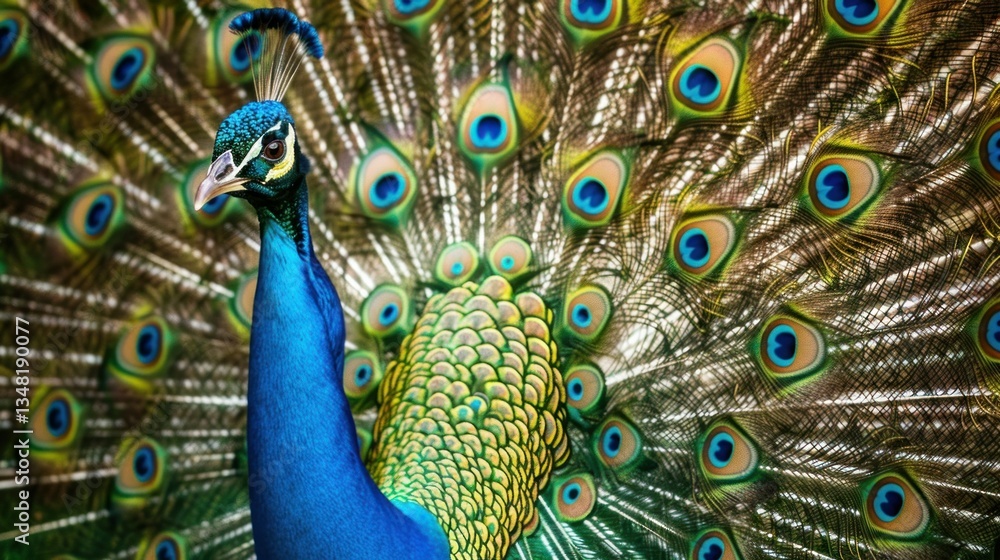 Obraz premium A majestic exotic animal like a peacock displaying its feathers.