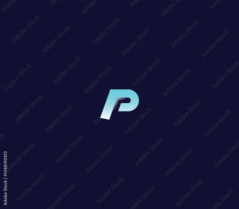 Letter P 3d logo design useful for any type of business use. 