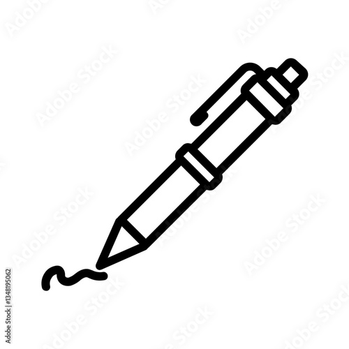 Vector  black line icon for Ballpoint pen