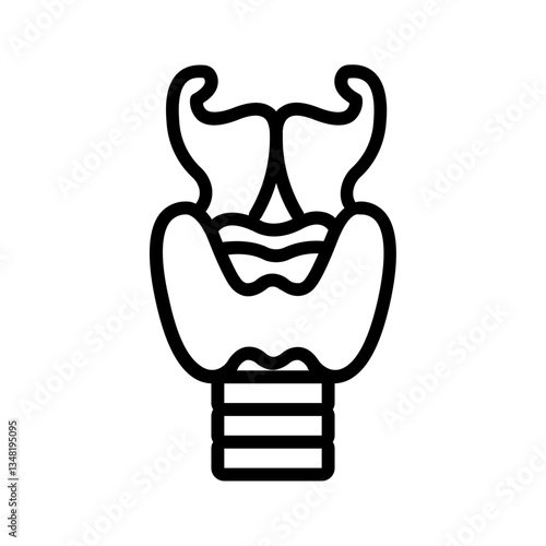 Vector  black line icon for Laryngological