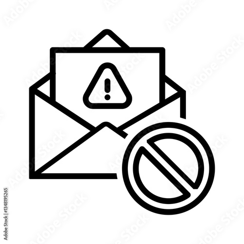 Vector  black line icon for antispam